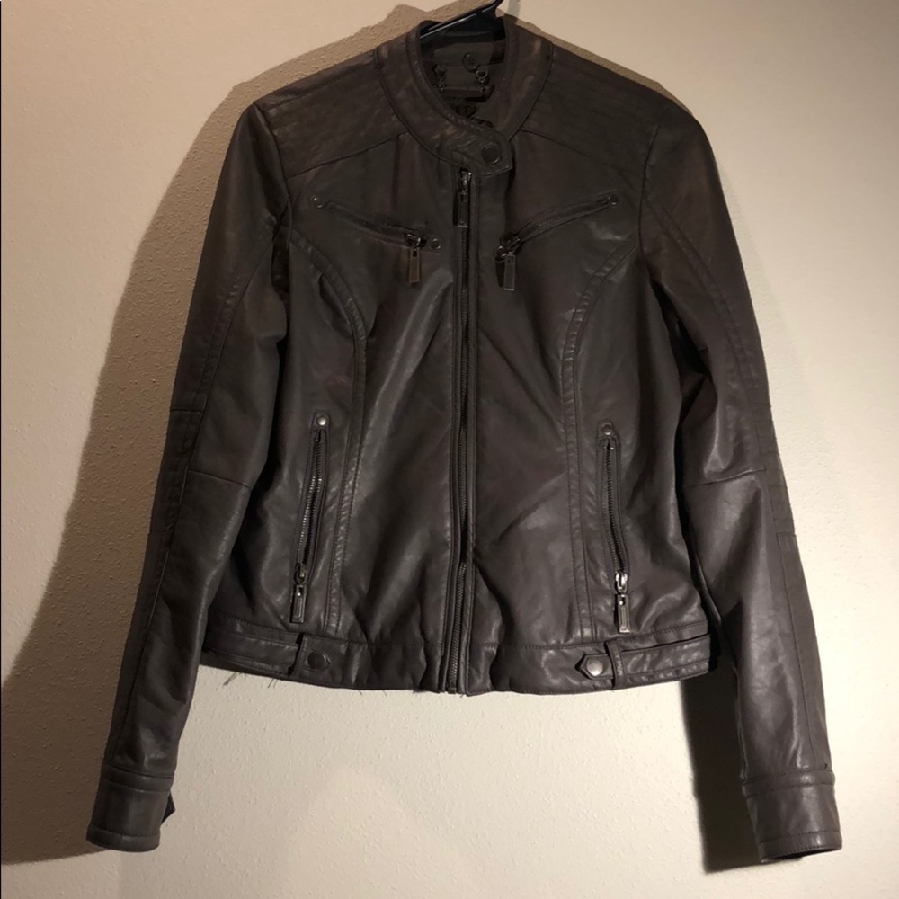 Grey Pleather Jacket